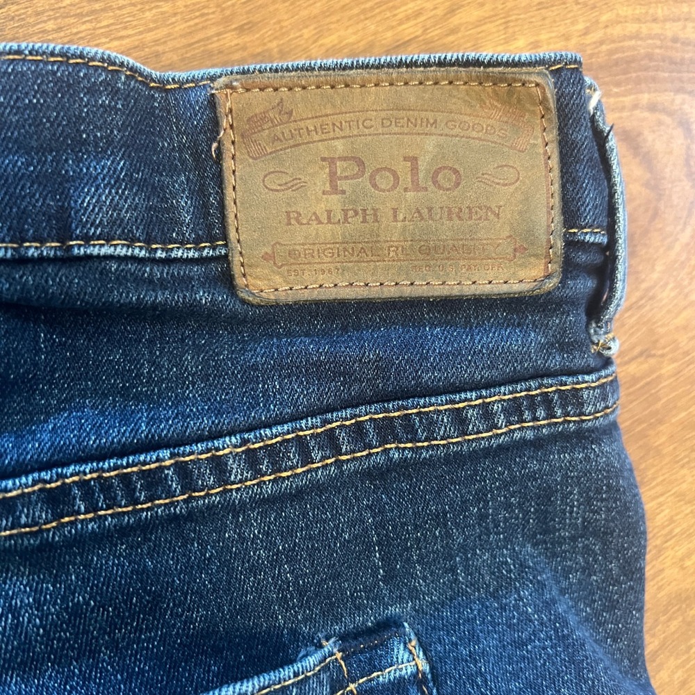 Polo Ralph Lauren Mens Dark‎ Wash Straight Leg Denim Jeans Blue 42x31